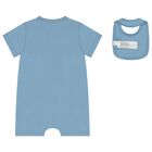 Baby Boys Navy Blue Elephant Romper Gift Set, 2, hi-res