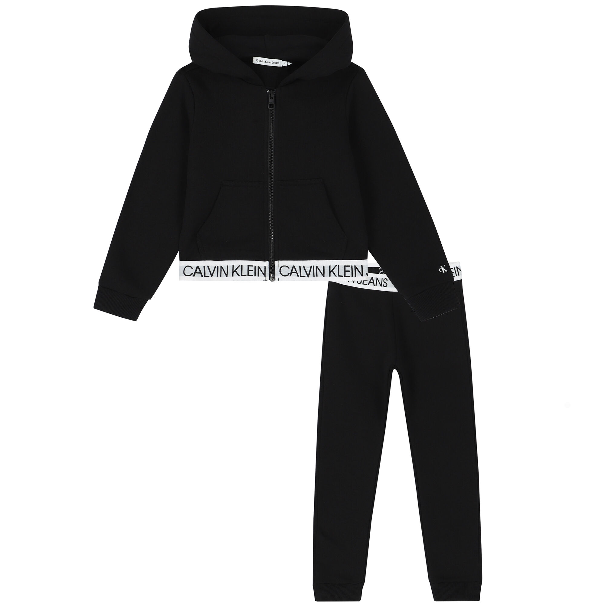 Calvin Klein Girls Black White Logo Tracksuit Junior Couture UAE