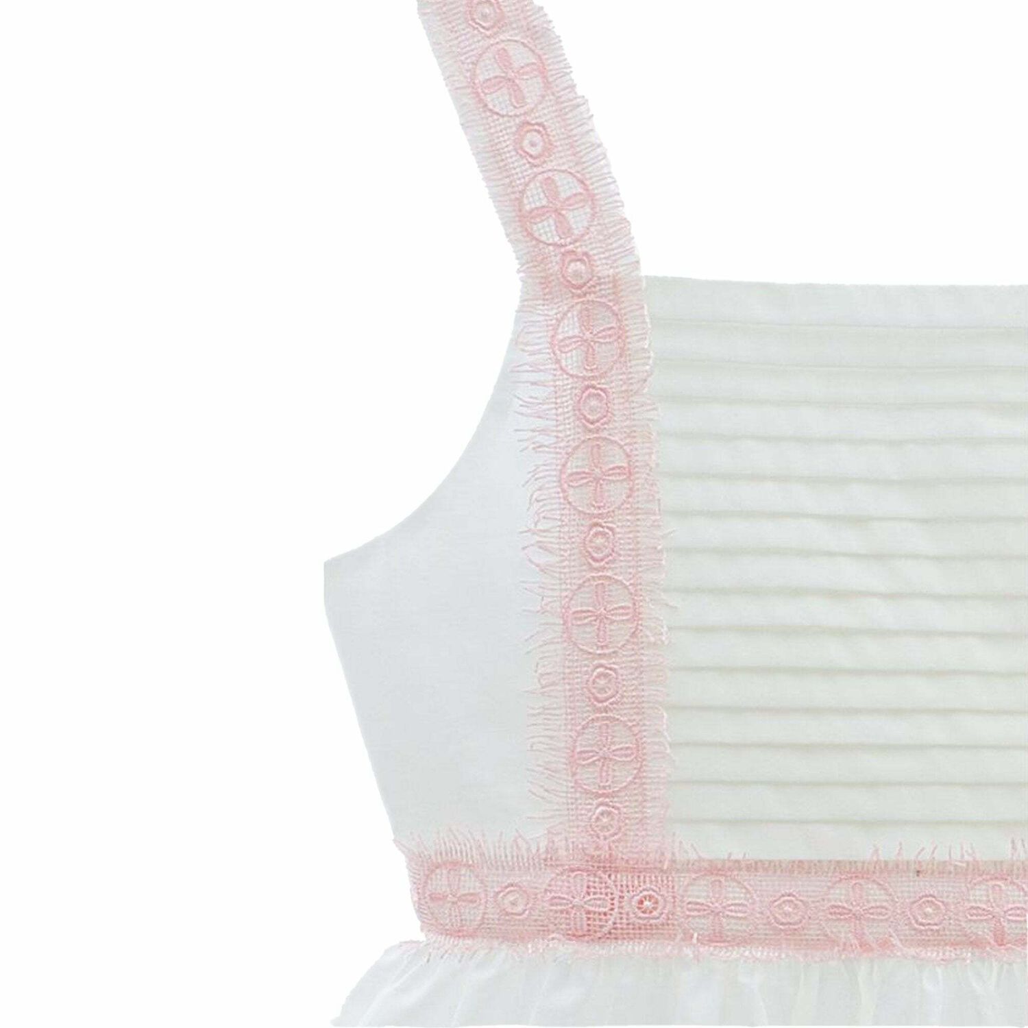 Girls Ivory & Pink Lace Dress, 1, hi-res image number null