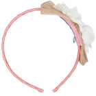 Girls Pink Floral Headband, 1, hi-res