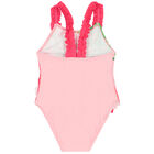 Younger Girls Pink Flamingo Swimsuit, 1, hi-res