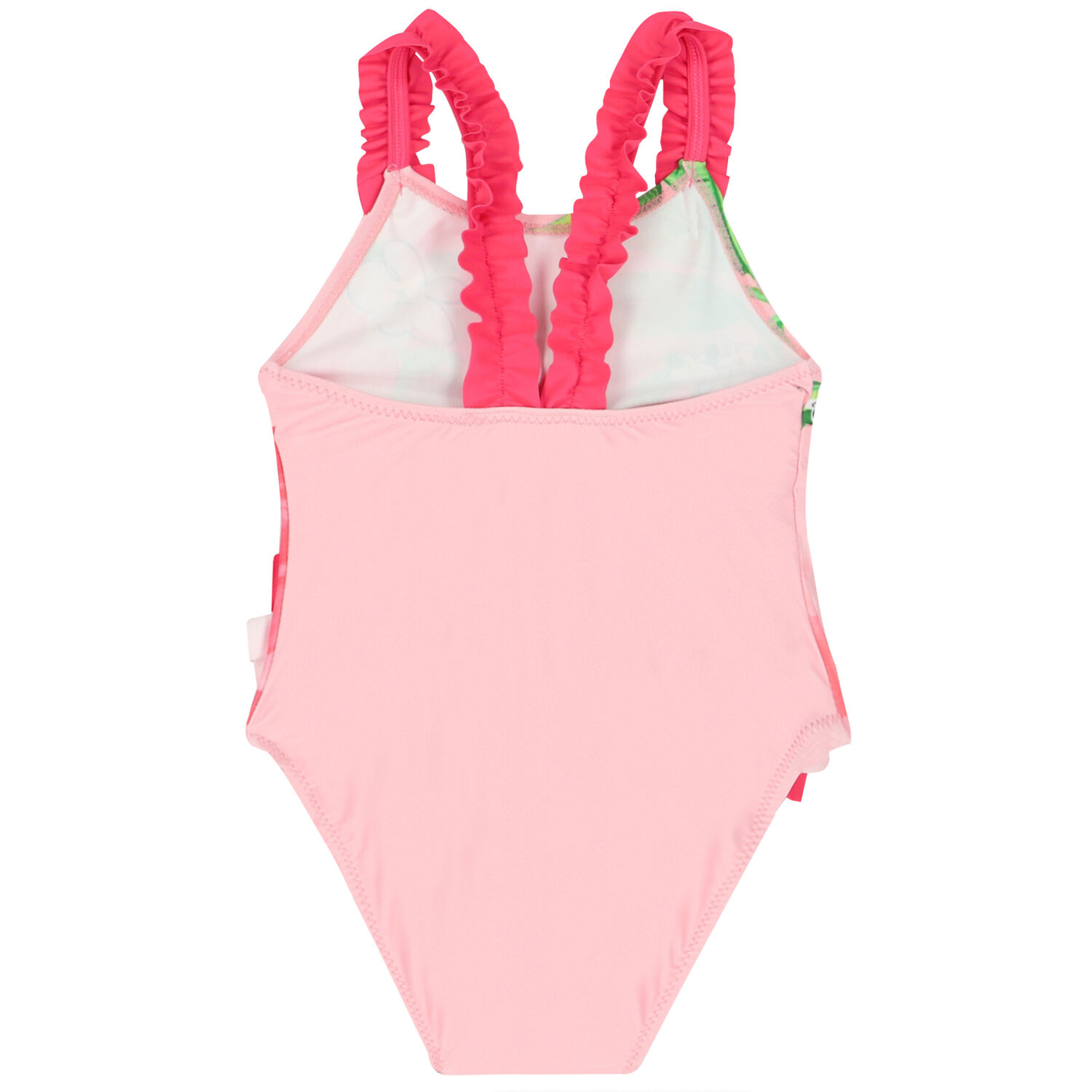 Younger Girls Pink Flamingo Swimsuit, 1, hi-res