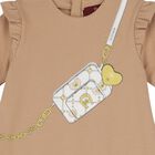 Girls Beige Logo Bag Dress, 2, hi-res