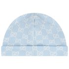 Baby Boys Blue GG Logo Romper Gift Set, 1, hi-res