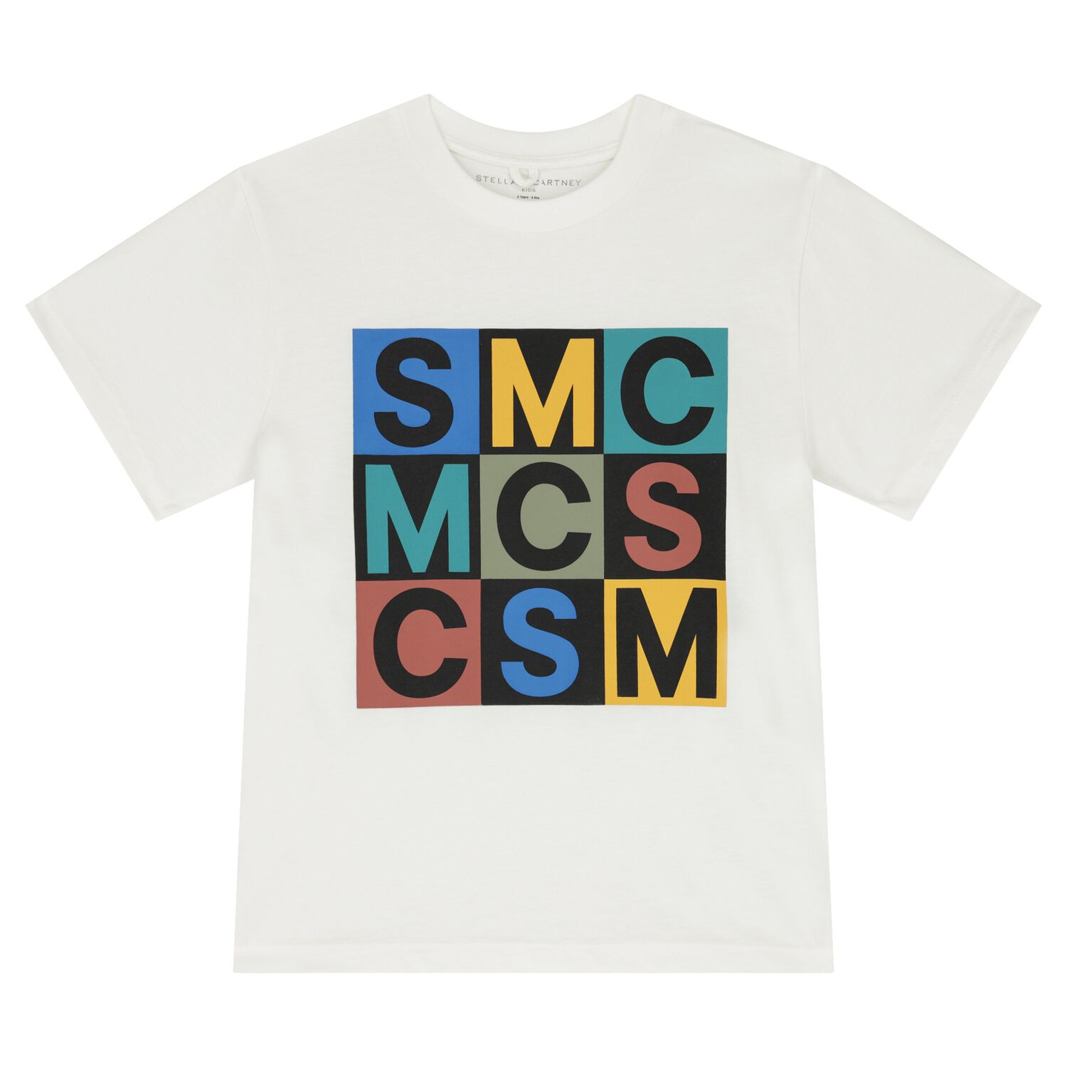 تيشيرت أولاد بالشعار باللون العاجي, 1, hi-res