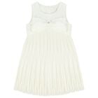 Girls Ivory Bow Dress, 1, hi-res