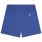 Boys Blue Logo Shorts, 1, hi-res