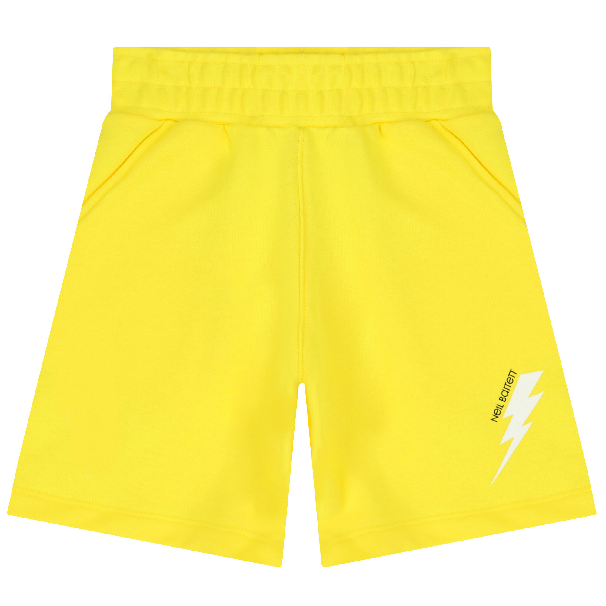 Neil Barrett Boys Yellow Thunderbolt Logo Shorts Junior Couture UAE