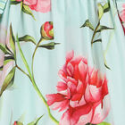 فستان بطبعة زهور باللون الأكوا والوردي, 1, hi-res