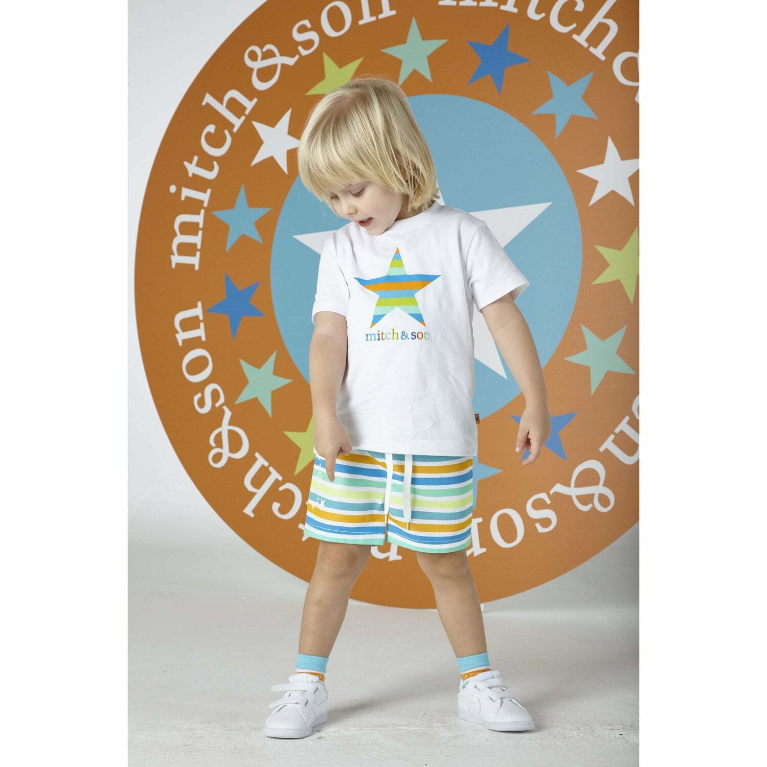 شورت سباحة مطبع متعدد الالوان للاولاد, 1, hi-res