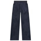 Girls Navy Blue Crystal Embellished Diamant&eacute; Logo Trousers, 1, hi-res