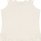 Girls Ivory Ribbed Dress, 2, hi-res