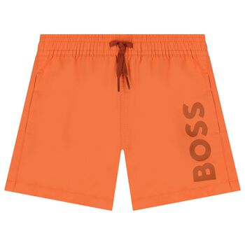 Younger Boys Orange Logo Swim Shorts