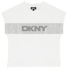 تيشيرت بنات بالشعار باللون الأبيض, 2, hi-res