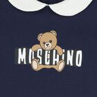 Navy Blue Teddy Bear Logo Baby Romper, 2, hi-res