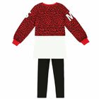 Girls Black & Red 3 Piece Legging Set, 1, hi-res