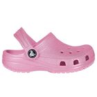 Girls Pink Glitter Classic Clogs Sandals, 2, hi-res
