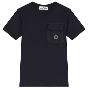 Boys Navy Blue Logo T-Shirt