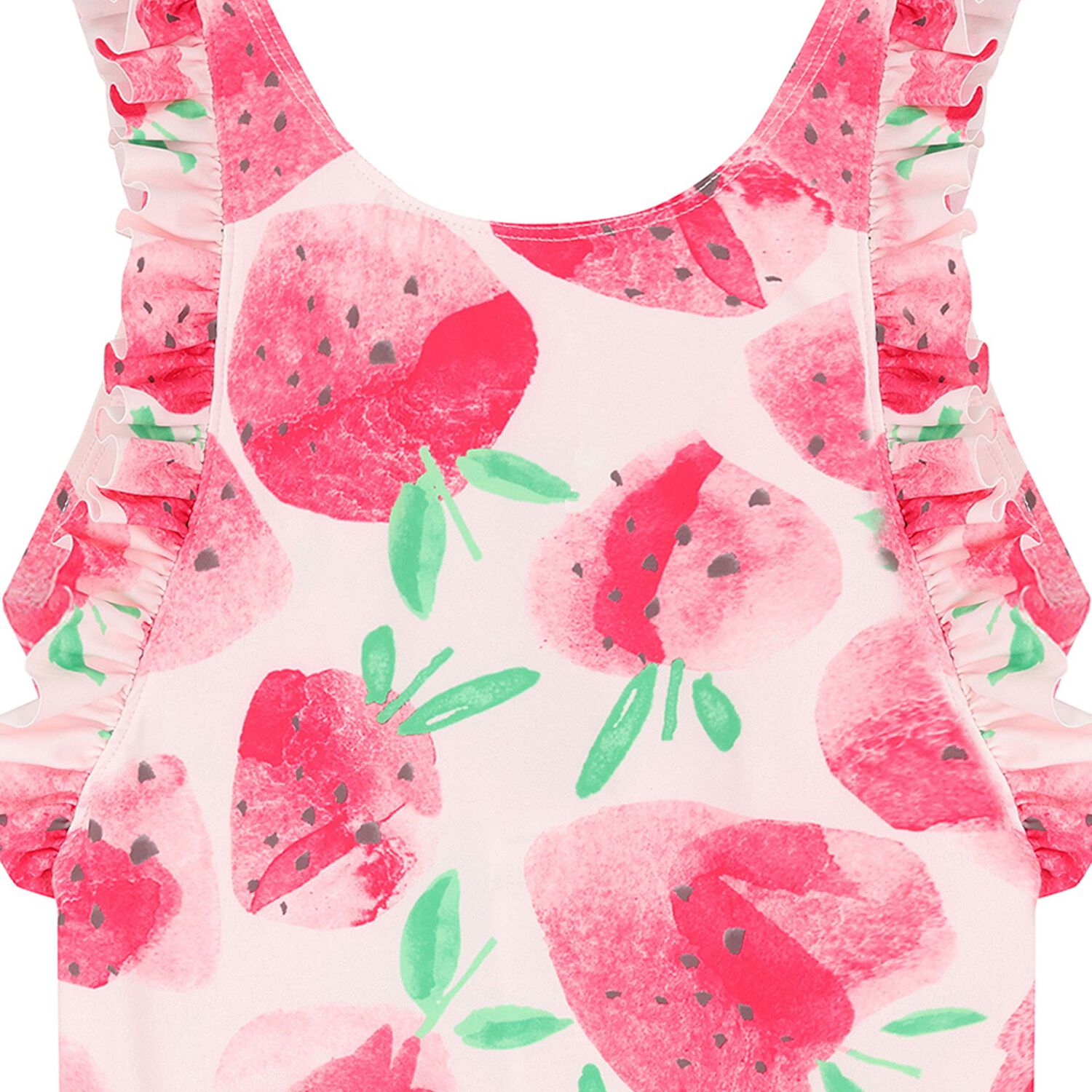 Girls Pink Strawberry Swimsuit, 1, hi-res image number null