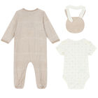 طقم أفرول وبودى سوت ومريلة باللون العاجى, 2, hi-res