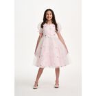 Girls Pink Floral Tulle Dress, 1, hi-res