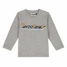 Grey Teddy Logo Long Sleeve Top, 3, hi-res