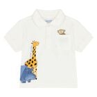 Younger Boys Ivory Animals Polo Shirt, 1, hi-res