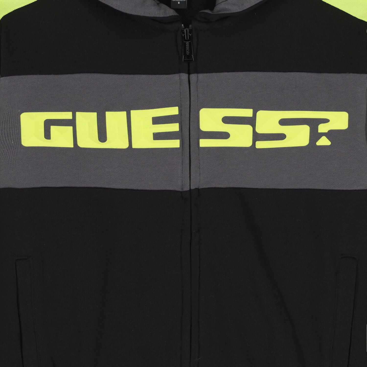 Boys Black Logo Zip Up Top, 1, hi-res