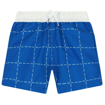 Younger Boys Blue Logo Swim Shorts