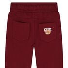 Baby Boys White & Red Teddy Bear Logo Joggers Set, 1, hi-res