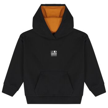 Boys Black Basketball Logo Hooded Top