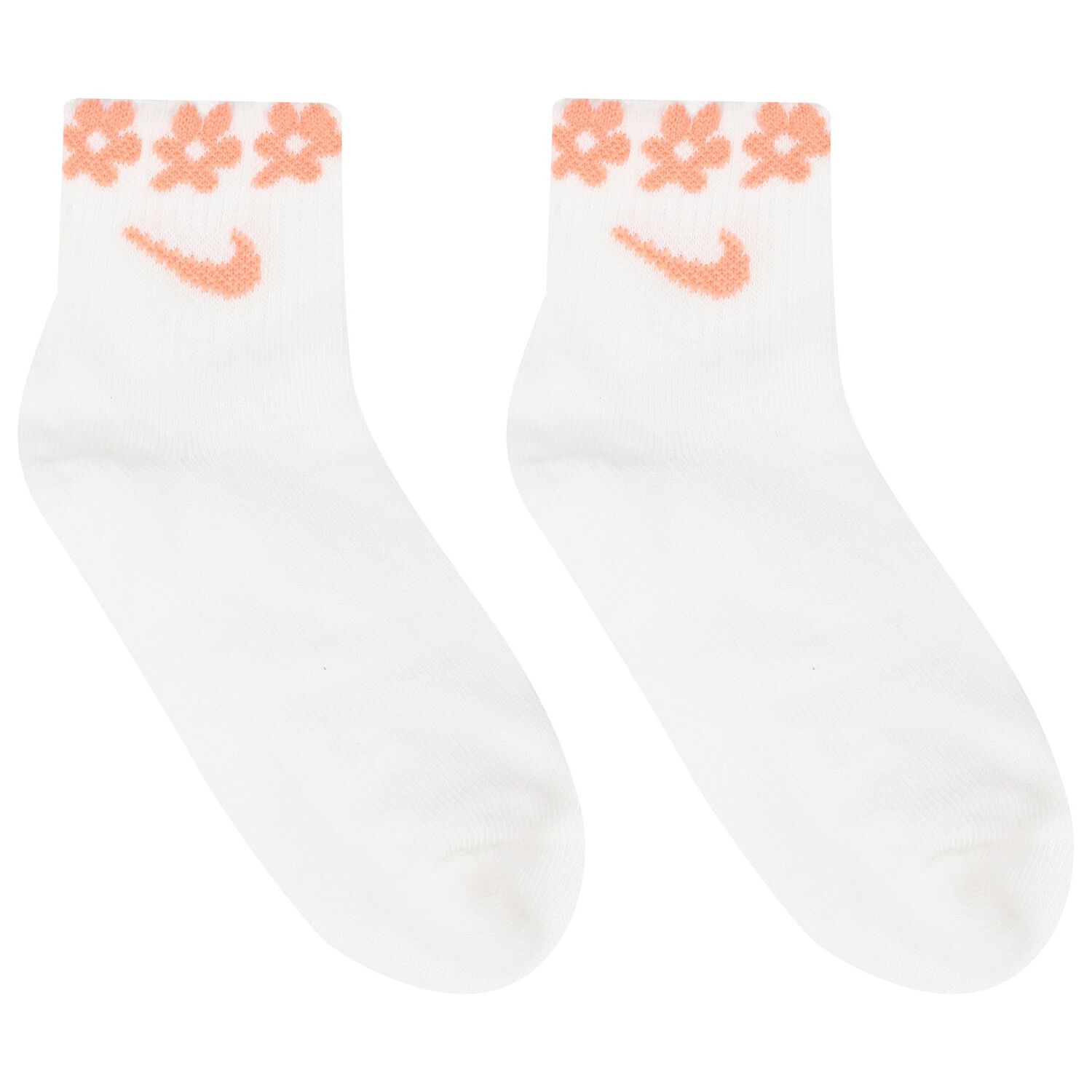 Girls White & Pink Logo Socks ( 6-Pack ), 1, hi-res image number null