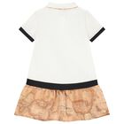 Girls Ivory & Beige Geo Map Dress, 1, hi-res