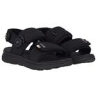 Boys Black Logo Sandals, 1, hi-res