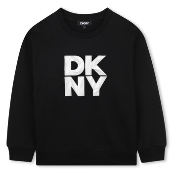 DKNY Boys Black Logo Sweatshirt, 1 Boys Black Logo Sweatshirt