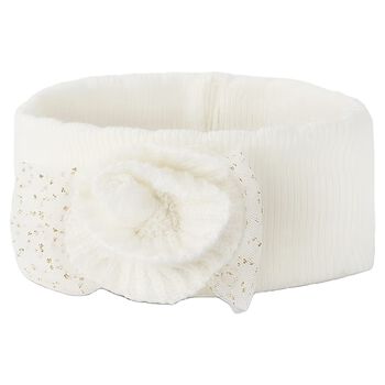 Baby Girls White Flower Knitted Headband