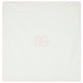 Baby Girls Pink & Ivory Logo Blanket
