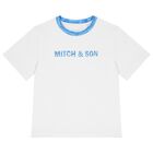 Boys White & Blue Logo T-Shirt, 1, hi-res