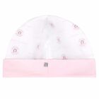 Baby Girls White & Pink Logo Hat, 1, hi-res