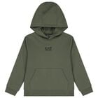 Boys Green Logo Hooded Top, 5, hi-res