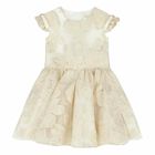 فستان أورجانزا للعيد باللون الابيض والذهبى للبنات, 2, hi-res