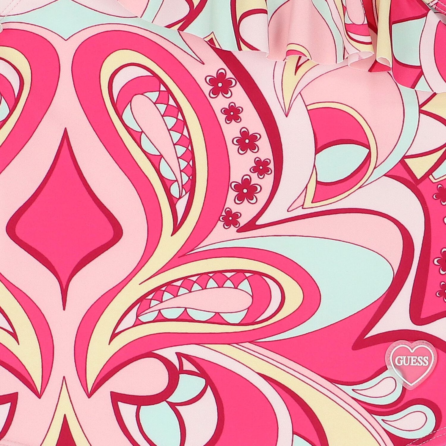 Girls Abstract Print Swimsuit, 1, hi-res