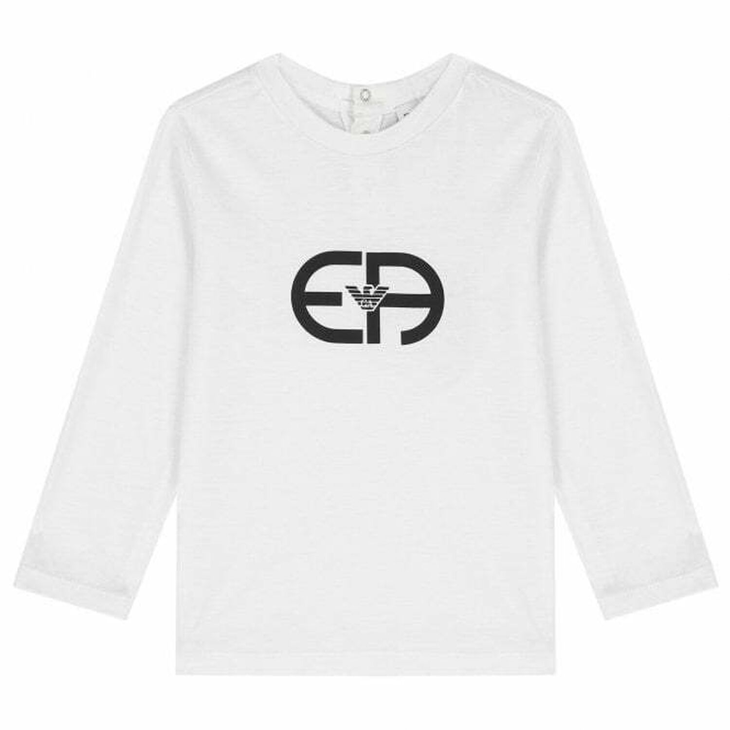 Younger Boys White Logo Top, 1, hi-res