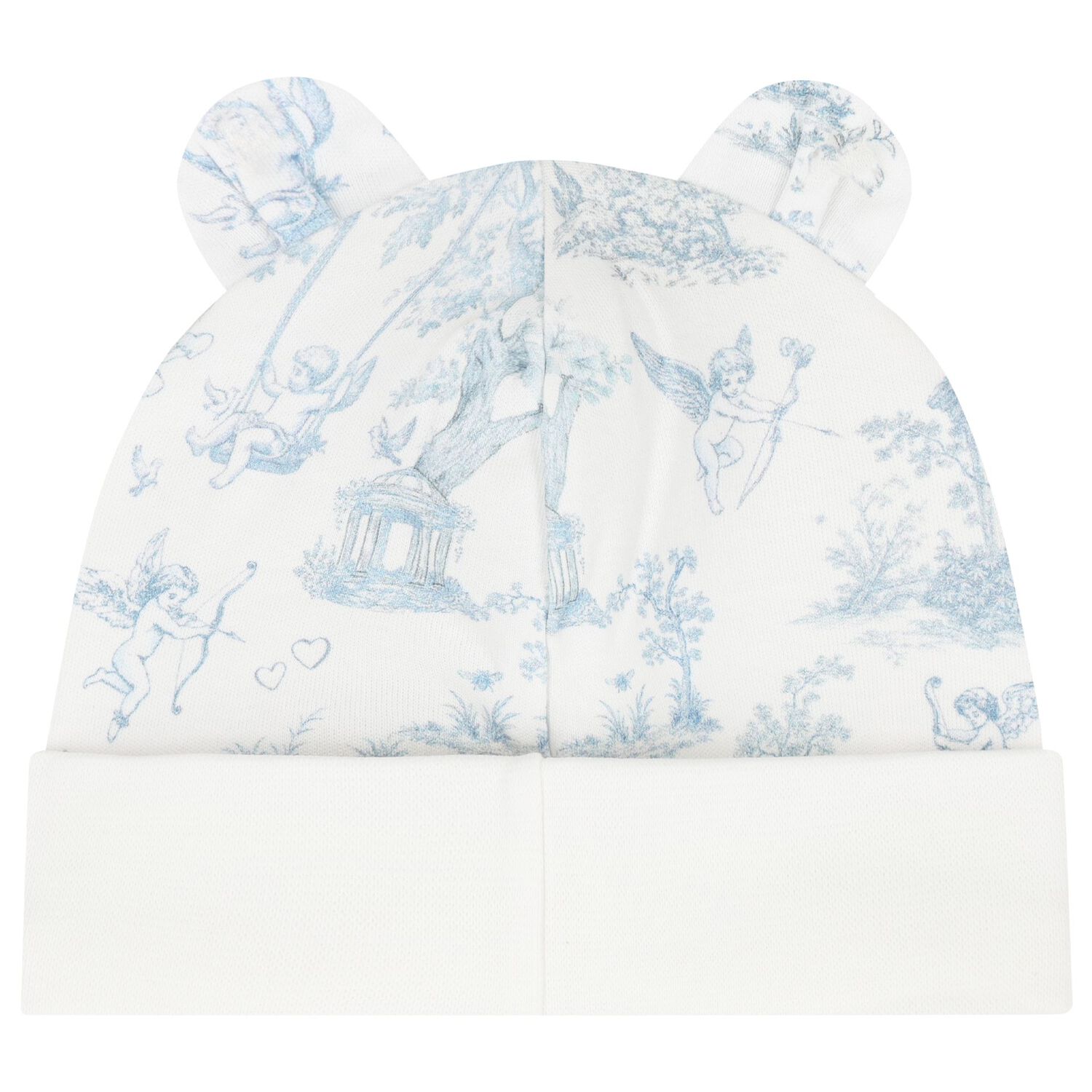 Baby Boys White & Blue Africa Hat & Mittens Set, 1, hi-res