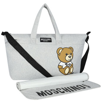 Grey Teddy Bear Logo Baby Changing Bag