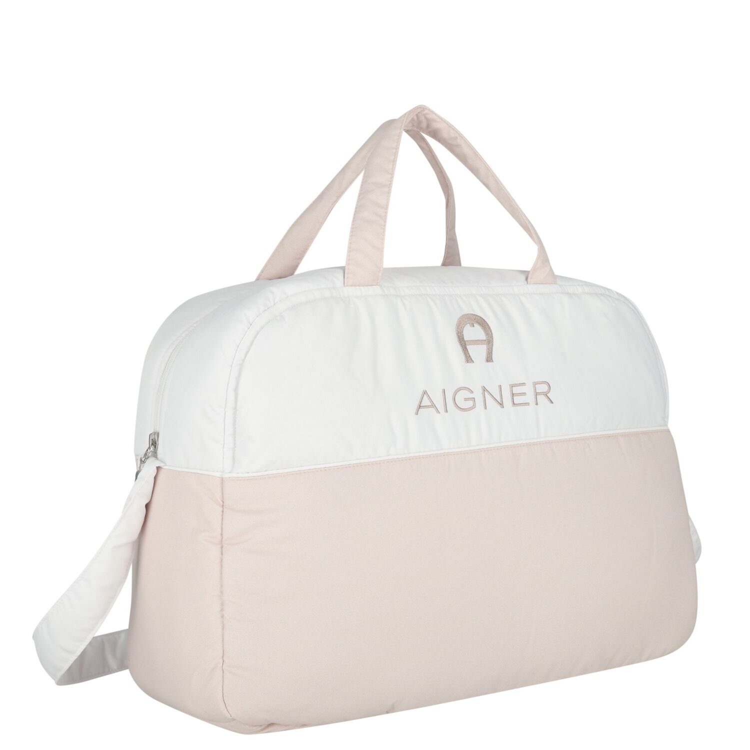 White & Beige Logo Baby Changing Bag, 1, hi-res