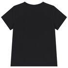 تيشيرت بنات بشعار تيدي بير باللون الأسود, 3, hi-res