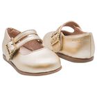 Younger Girls Gold Patent Leather Shoes, 2, hi-res