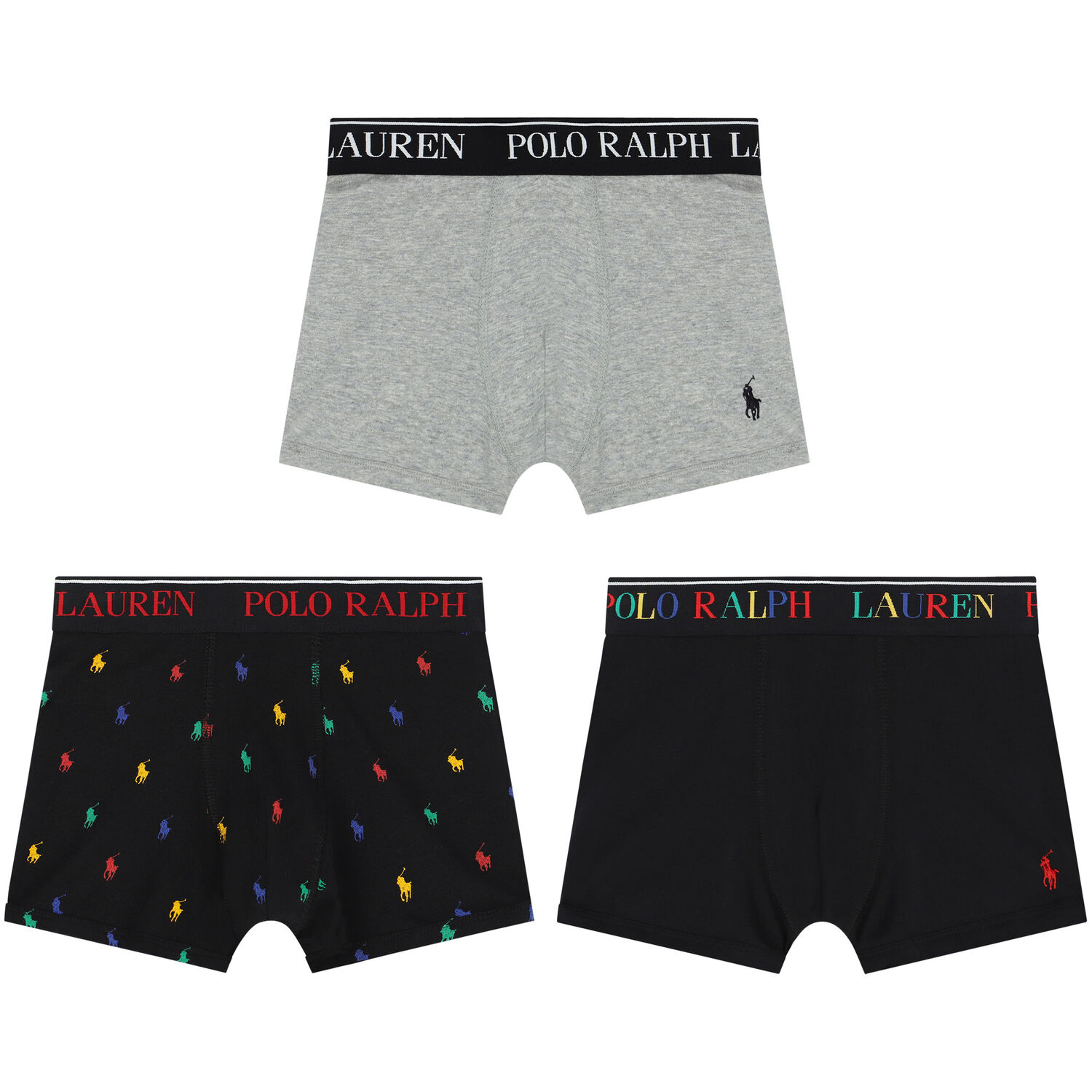 Boys Black & Grey Logo Boxer Shorts (3-Pack), 1, hi-res image number null