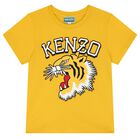 Girls Yellow Tiger Logo T-Shirt, 2, hi-res